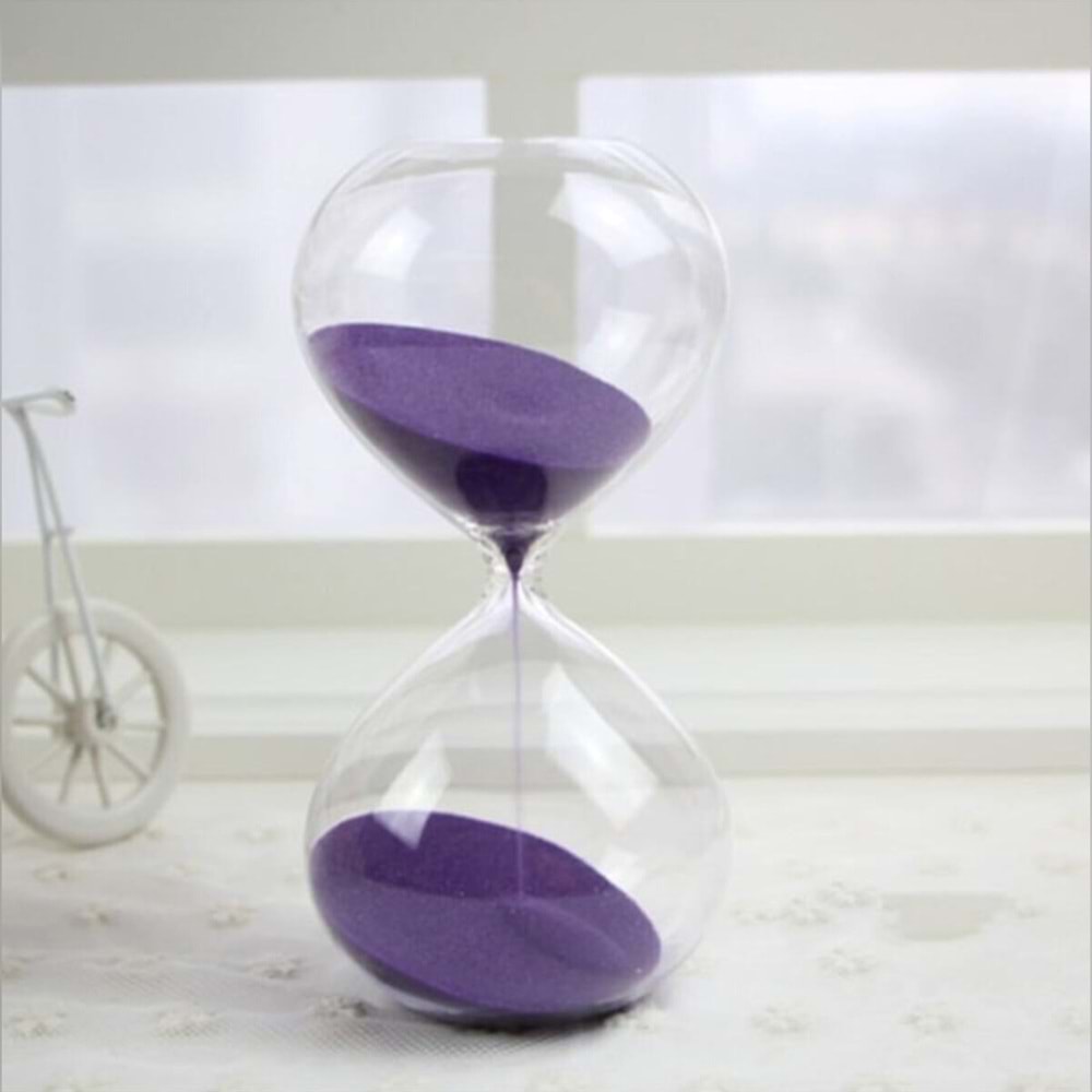 CAM KUM SAATİ 30 dk.20 CM - Mor
