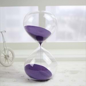 CAM KUM SAATİ 30 dk.20 CM - Mor